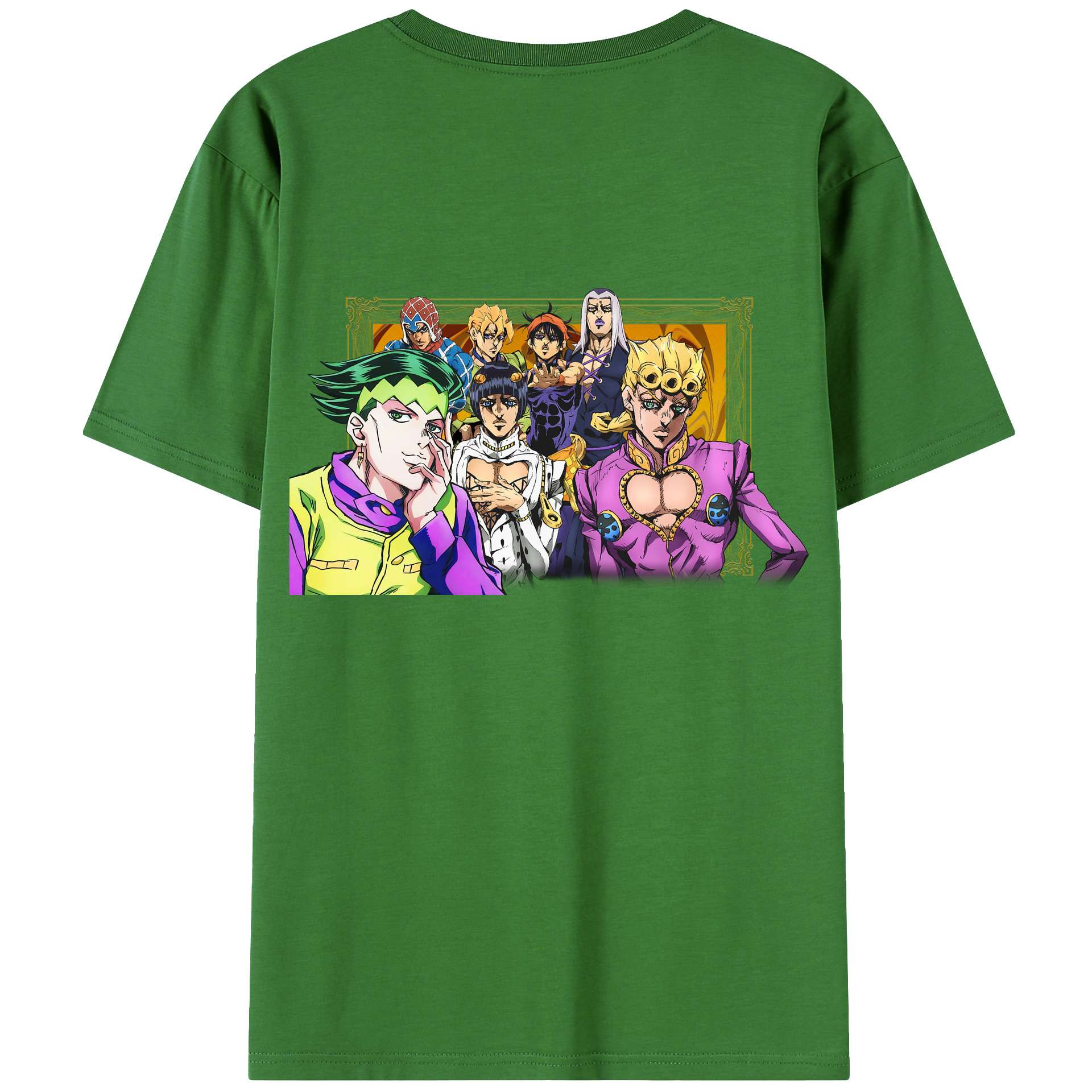 （画像用） ジョジョの奇妙な冒険 ジョルノ?ジョバァーナ JoJo's Bizarre Adventure Giorno Giovanna レディース半袖Tシャツ(バックプリント)